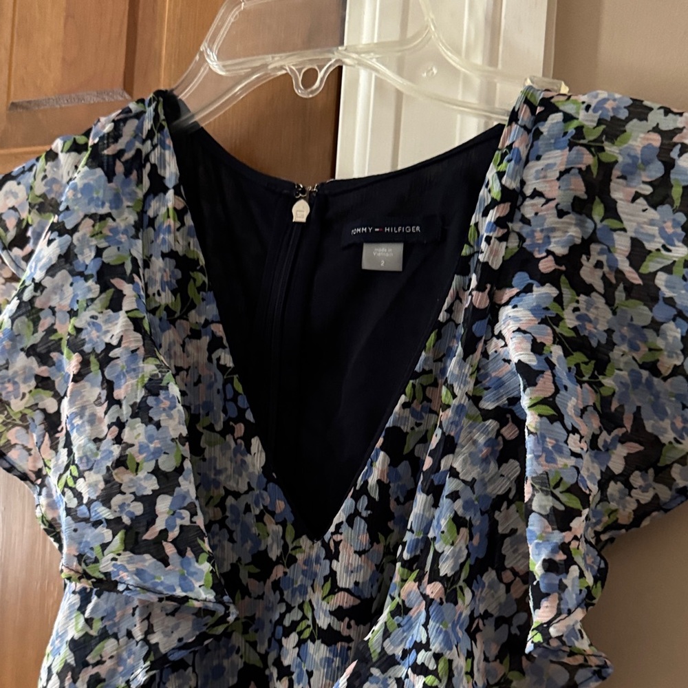 Tommy Hilfiger Blue and Black Floral Dress